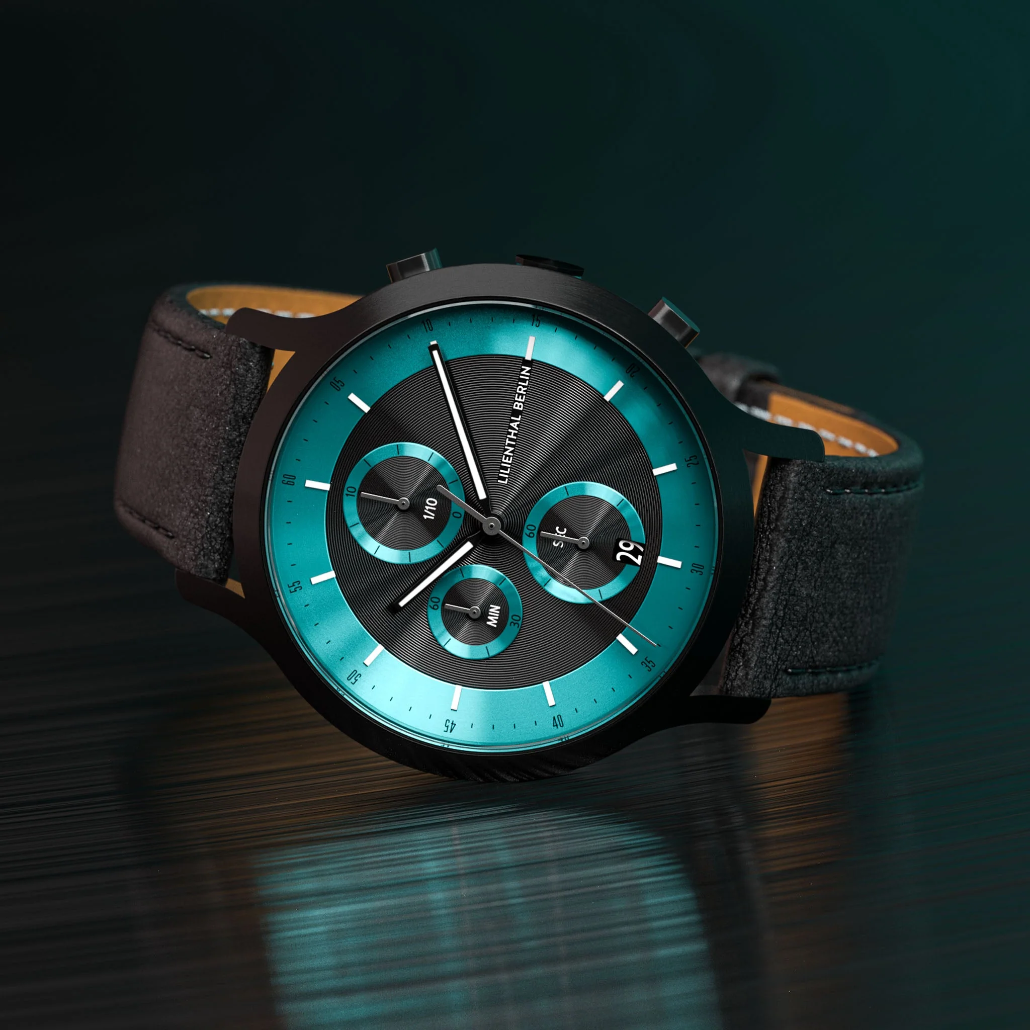 Chronograph LP – Black Cyan - Image 2