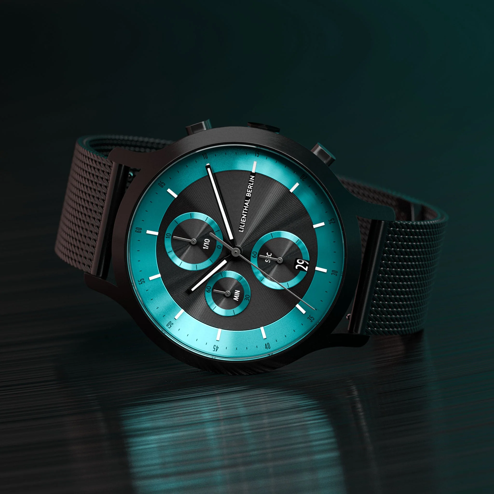 Chronograph LP – Black Cyan - Image 2