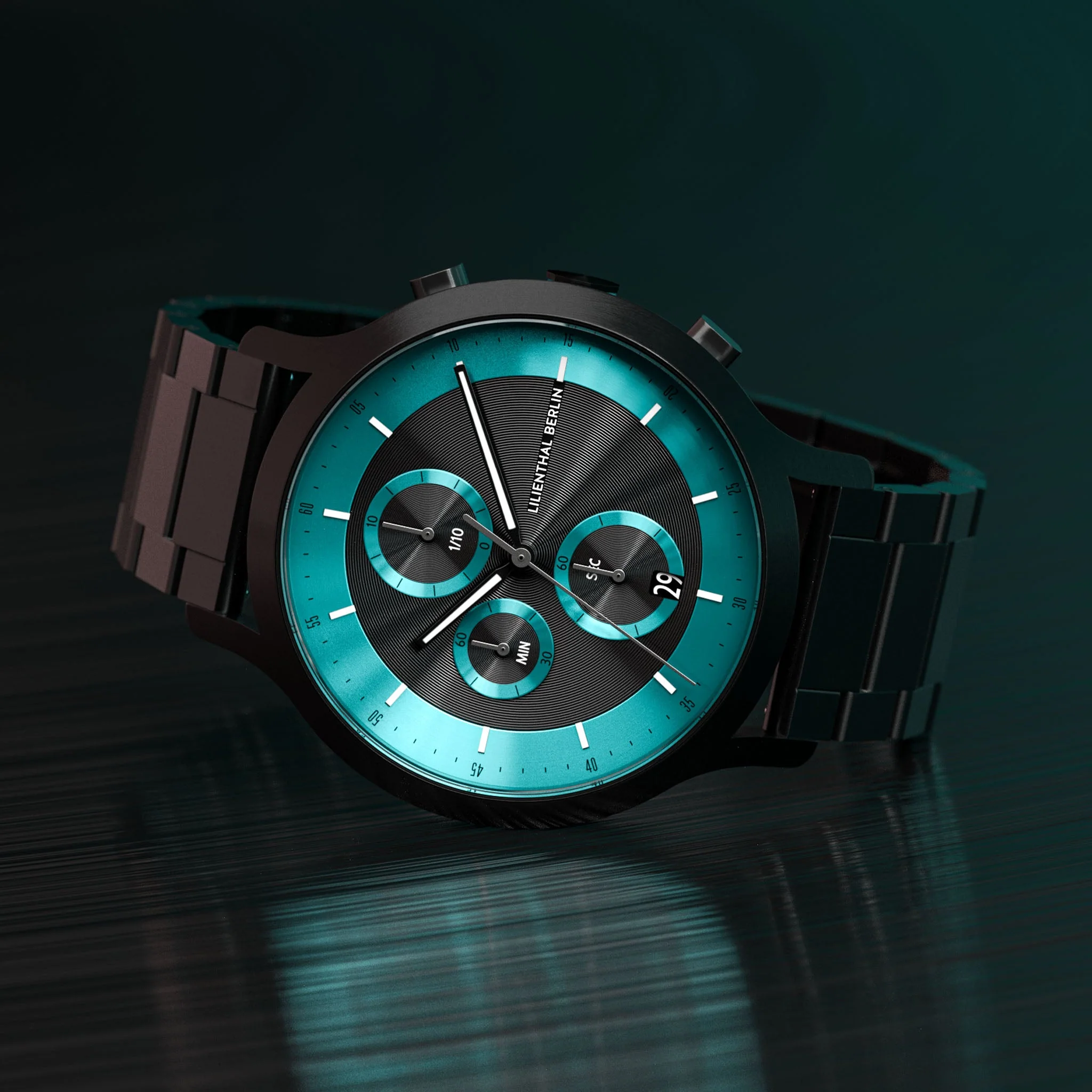 Chronograph LP – Black Cyan - Image 2