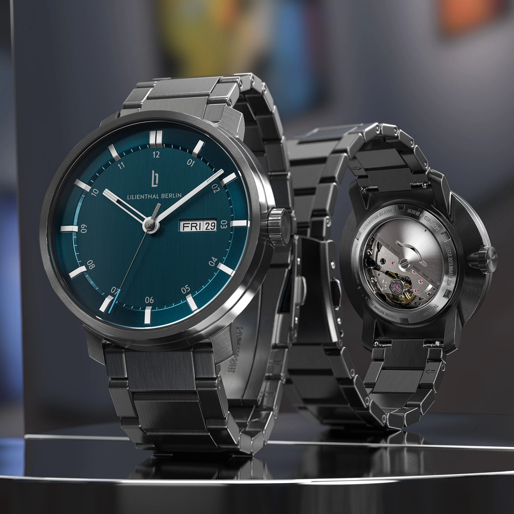 Neolux Day Date – Dark Silver Blue - Image 3