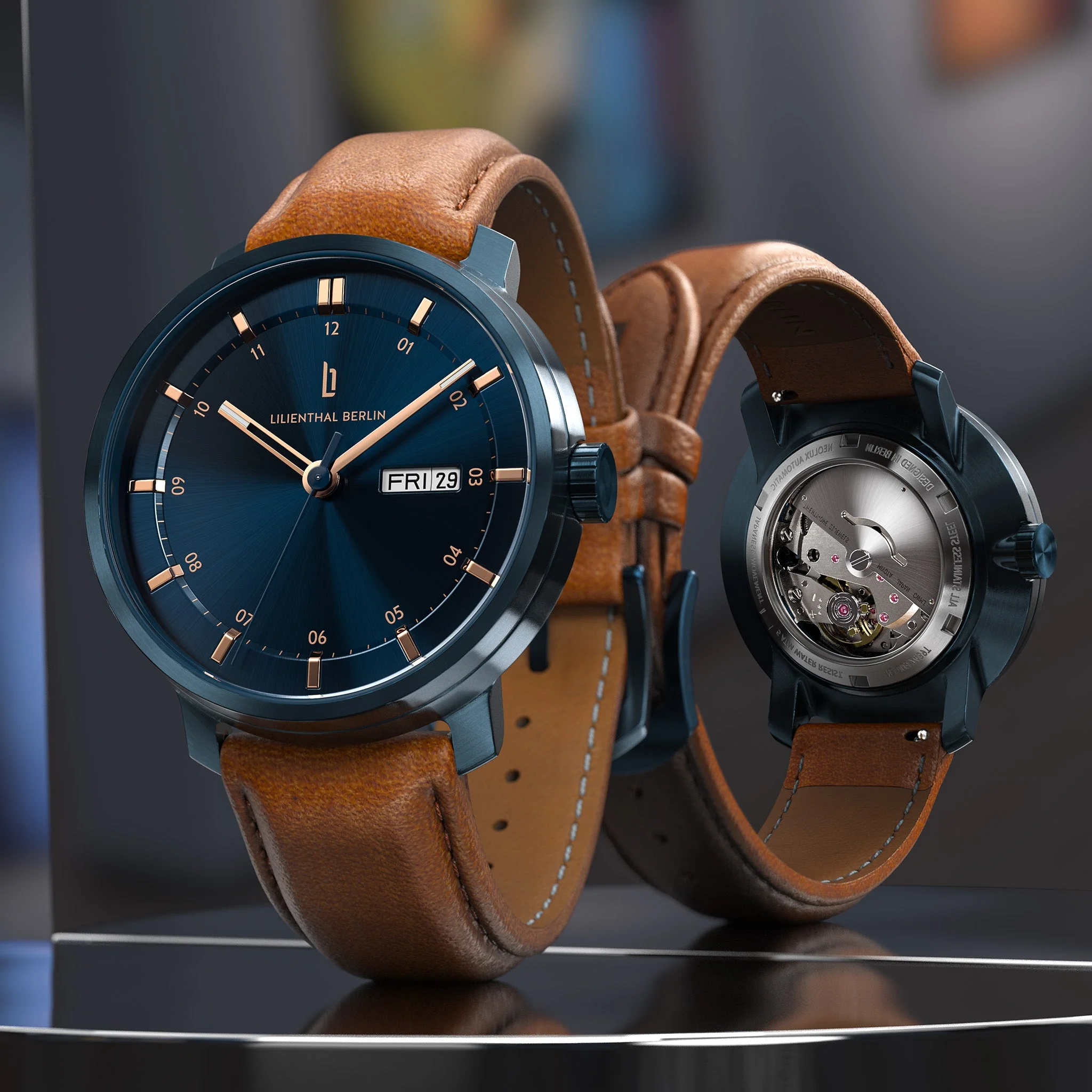 Neolux Day Date – Blue Rose Gold - Image 3
