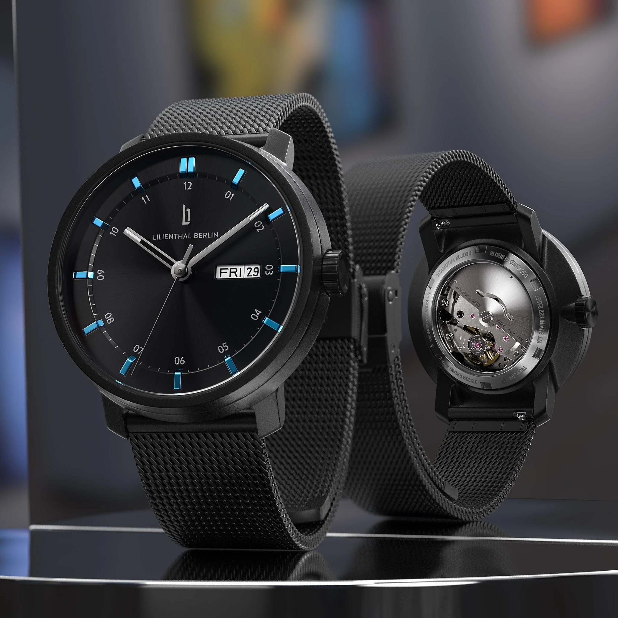 Neolux Day Date – Black Blue - Image 3